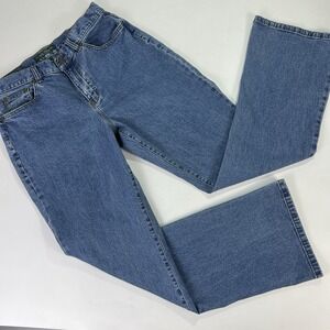 LRL Ralph Lauren Jeans Co Classic Bootcut Blue Denim Womens Size 8 Flap Pocket